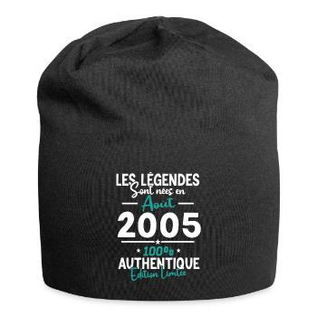 Cadeau Anniversaire août 2005 - Bonnet en jersey - noir - Devant