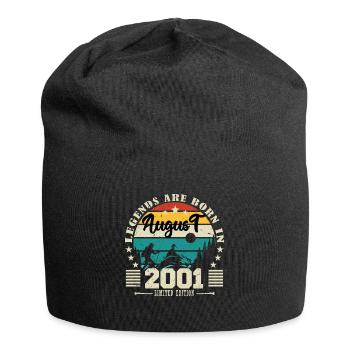 August 2001. Geburtstagsgeschenk August 2001. August - Jersey-Beanie - Schwarz - Vorne