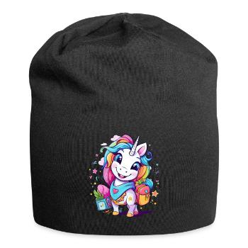 Unicorn Schoolchild School Enrollment Girl Gift - Jersey Beanie - black - Front