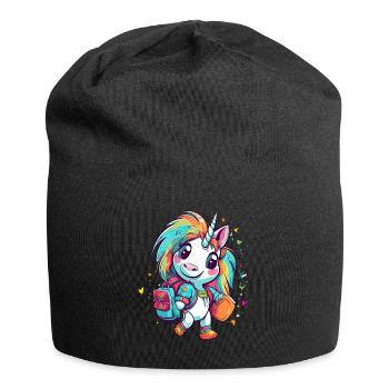 Unicorn Schoolchild School Enrollment Girl Gift - Jersey Beanie - black - Front