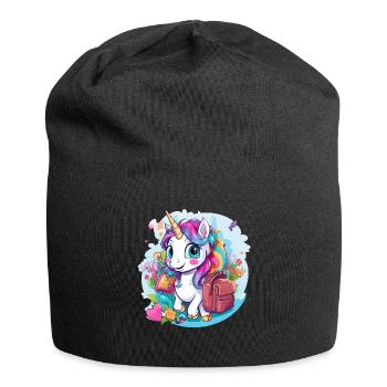 Unicorn Schoolchild School Enrollment Girl Gift - Jersey Beanie - black - Front