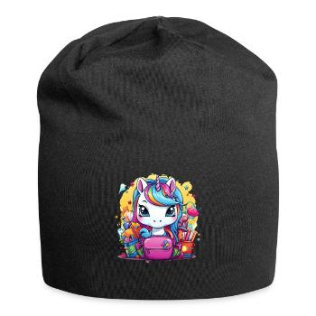 Unicorn Schoolchild School Enrollment Girl Gift - Jersey Beanie - black - Front