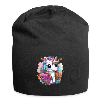 Unicorn Schoolchild School Enrollment Girl Gift - Jersey Beanie - black - Front