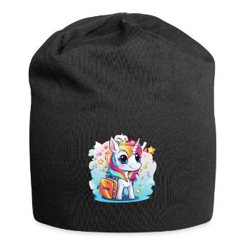 Unicorn Schoolchild School Enrollment Girl Gift - Jersey Beanie - black - Front