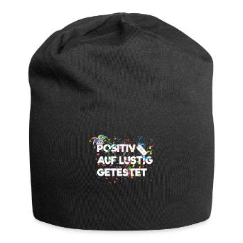 Positiv auf Lustig Getestet - Jersey-Beanie - Schwarz - Vorne