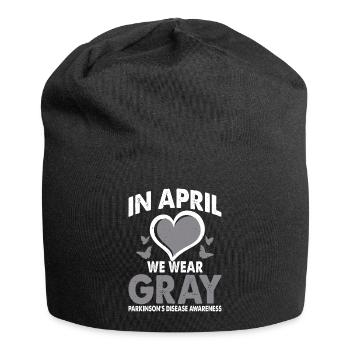 In April we carry the grey month of the - Jersey Beanie - black - Front