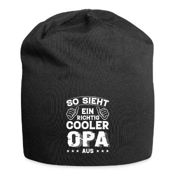 Opa Opa Geburtstag Opa Sprüche Bester Opa - Jersey-Beanie - Schwarz - Vorne