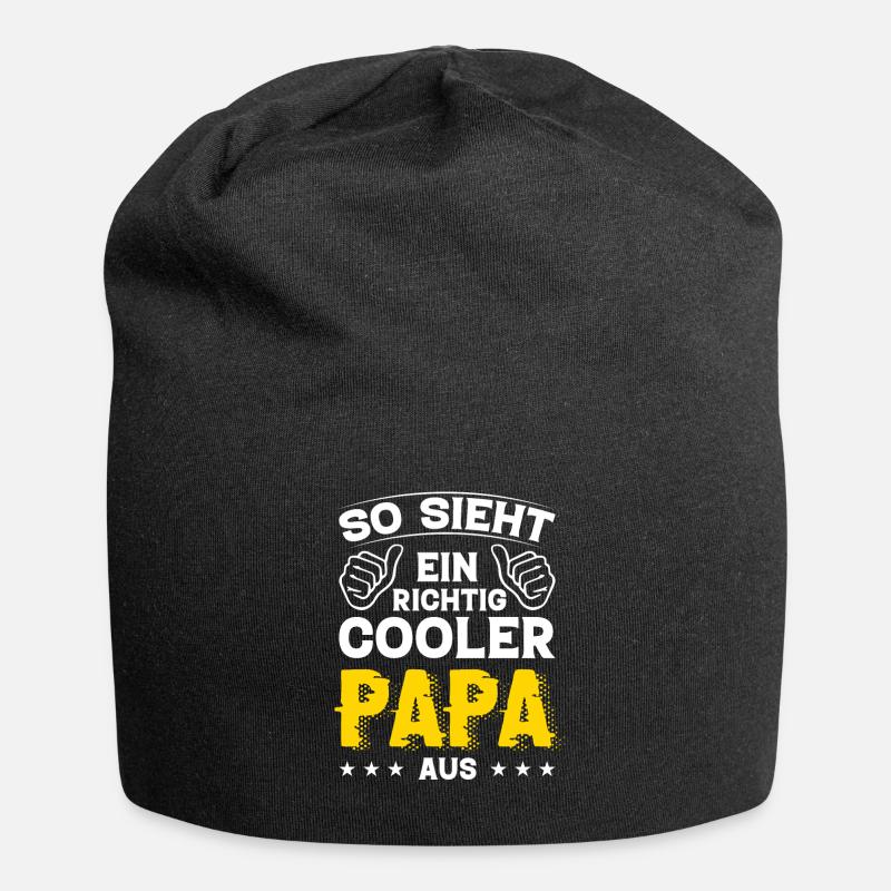 Papa Papa Geburtstag Papa Sprüche Bester Papa - Jersey-Beanie - Schwarz