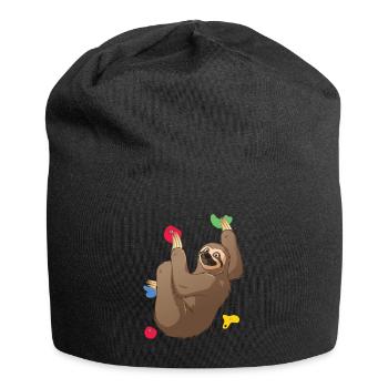 Katze Faultier Klettern Bergsteigen - Jersey-Beanie - Schwarz - Vorne