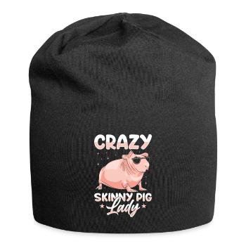 Cochon d’Inde sans poils Cochon maigre - Bonnet en jersey - noir - Devant