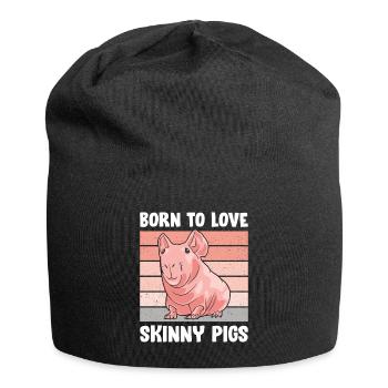Cochon d’Inde sans poils Cochon maigre - Bonnet en jersey - noir - Devant