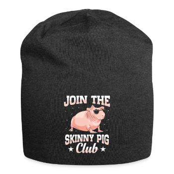 hairless guinea pig, skinny pig, - Jersey Beanie - charcoal grey - Front