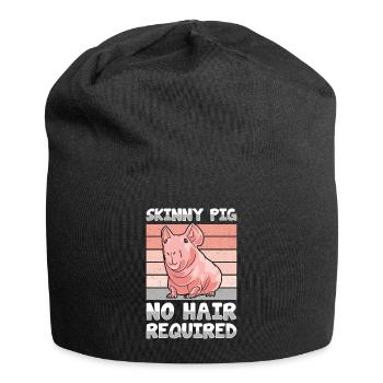 Cochon d’Inde sans poils Cochon maigre - Bonnet en jersey - noir - Devant