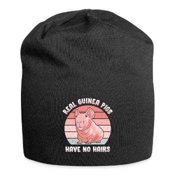 Cochon d’Inde sans poils Cochon maigre - Bonnet en jersey - noir - Devant