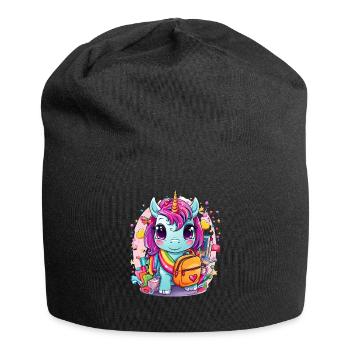 Unicorn Schoolchild School Enrollment Girl Gift - Jersey Beanie - black - Front