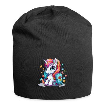 Unicorn Schoolchild School Enrollment Girl Gift - Jersey Beanie - black - Front