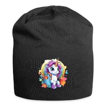Unicorn Schoolchild School Enrollment Girl Gift - Jersey Beanie - black - Front