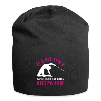 C’est tout le plaisir et les jeux jusqu’à ce que le bâton frappe mon - Bonnet en jersey - noir - Devant