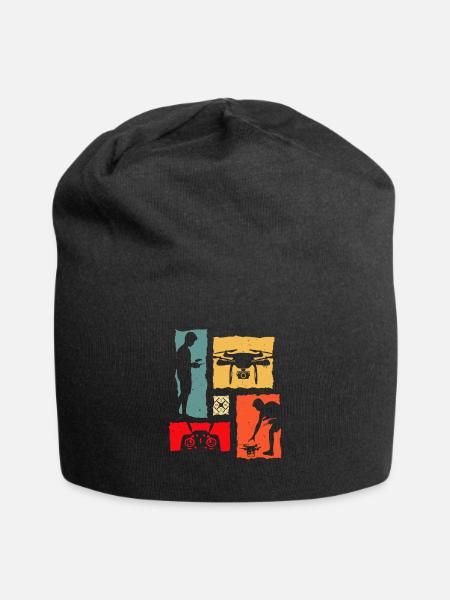 Drone Rétro - Bonnet en jersey - noir