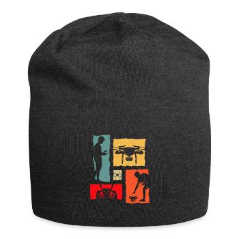 Drone Retro - Jersey Beanie - charcoal grey - Front