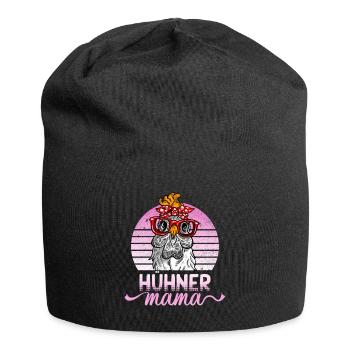 Hühner Mama Mutter Huhn Hennen Design Hühnerzucht - Jersey-Beanie - Schwarz - Vorne