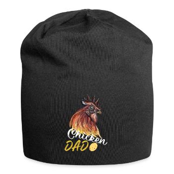 chicken dad lustiger Hühner Slogan Hahn Huhn Papa - Jersey-Beanie - Schwarz - Vorne
