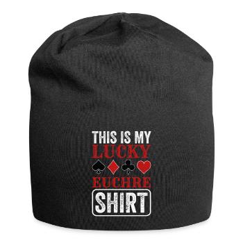 Lucky Euchre Card Game Euchre Player Poker Euchre - Jersey Beanie - black - Front