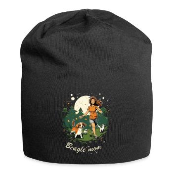 Beagle Mama - Dog Lovers Gift Idea - Jersey Beanie - black - Front