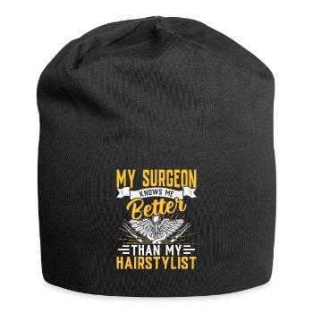 Plastic surgeon knows me better Expert in - Jersey Beanie - black - Front