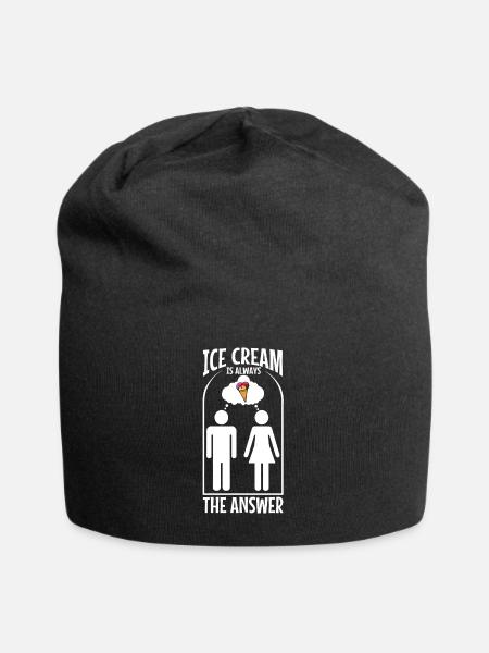 Ice cream is always the answer - Jersey-Beanie - Schwarz