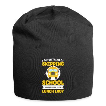 I Often Think Of Skipping School Then I Remember - Jersey Beanie - black - Front