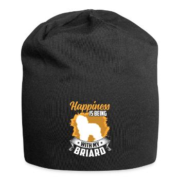 Briard makes me happy Berger de Brie - Jersey Beanie - black - Front