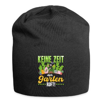 Keine Zeit, der Garten ruft! - Jersey-Beanie - Schwarz - Vorne