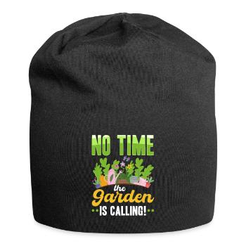 Keine Zeit, der Garten ruft! - Jersey-Beanie - Schwarz - Vorne