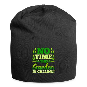 Keine Zeit, der Garten ruft! - Jersey-Beanie - Schwarz - Vorne