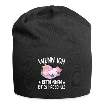 Einhorn Lustiger Spruch Einhorn Saufen Fabel - Jersey-Beanie - Schwarz - Vorne