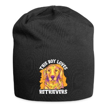 This Boy Loves Retriever Retrievers Dog - Jersey Beanie - black - Front