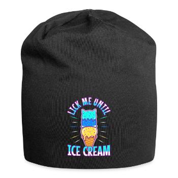 Lick Me Until Ice Cream - Jersey-Beanie - Schwarz - Vorne