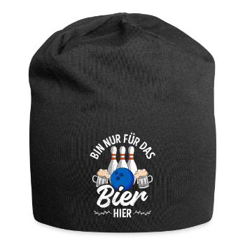 Bowling Für das Bier hier Bierliebhaber Bowler - Jersey-Beanie - Schwarz - Vorne