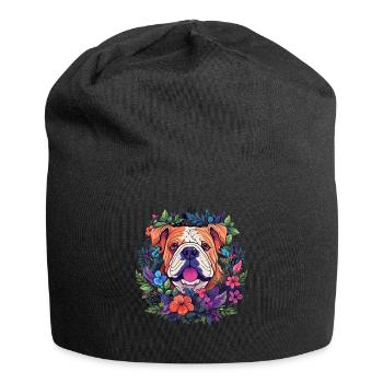 Englische Bulldogge Hund Geschenk - Jersey-Beanie - Schwarz - Vorne