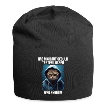 Hab mich auf Geduld testen lassen war bin negativ - Jersey-Beanie - Schwarz - Vorne