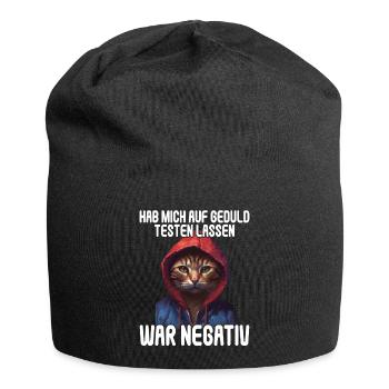 Hab mich auf Geduld testen lassen war bin negativ - Jersey-Beanie - Schwarz - Vorne