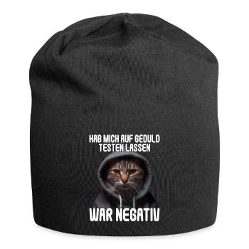 Hab mich auf Geduld testen lassen war bin negativ - Jersey-Beanie - Schwarz - Vorne