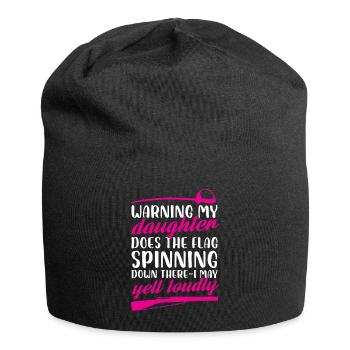 Warning my daughter does the flag down - Jersey-Beanie - Schwarz - Vorne