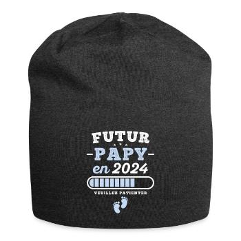 Zukünftiger Opa 2024 Geschenk Neugeborener Opa - Jersey-Beanie - Anthrazit - Vorne