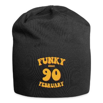 Funky Geburtstag: Februar 1990 - Flower Power - Jersey-Beanie - Schwarz - Vorne