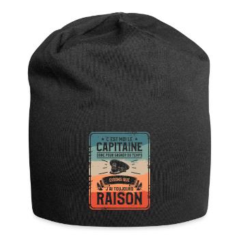 C'est Moi Le Capitaine Donc Pour Gagner Du Temps - Bonnet en jersey - noir - Devant