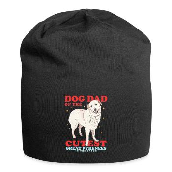Papa chien de montagne des Pyrénées | Cadeau du propriétaire de chien - Bonnet en jersey - noir - Devant