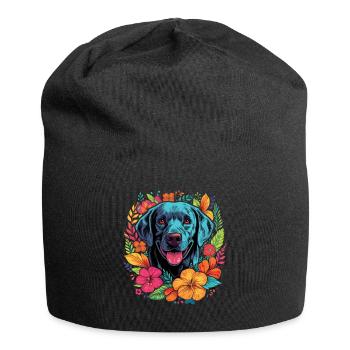 Labrador Hund Geschenk - Jersey-Beanie - Schwarz - Vorne