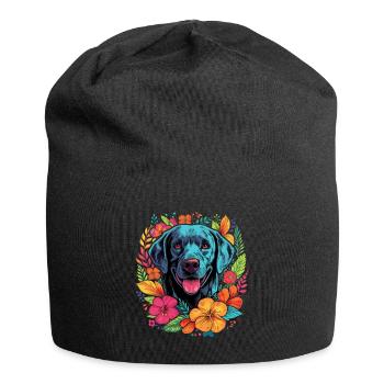 Labrador Hund Geschenk - Jersey-Beanie - Schwarz - Vorne